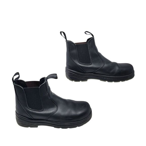 Thorogood Mens Black Slip-On Safety Toe Wellington Boots Sz 10 Leather Durable - Picture 7 of 11